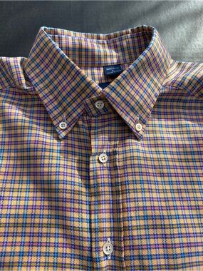 Jeff Rose Classic Button-Down Plaid Shirt Yellow and Blue. NWOT